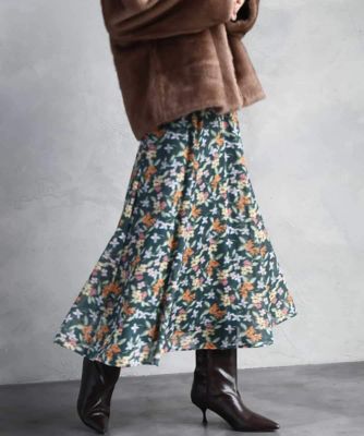 ＜MICHEL KLEIN (Women)＞ヴィンテージフラワースカート