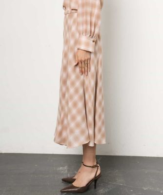 新品☆ミッシェルクラン ロングコート スカート セット チェック ウールカシミヤ セットアップ対応］チェックフレアスカート | MICHEL KLEIN (Women