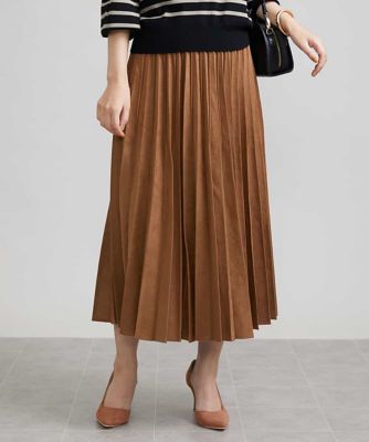 ＜MICHEL KLEIN (Women)＞［ドラマ着用］フェイクスエードプリーツスカート