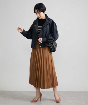 ［ドラマ着用］フェイクスエードプリーツスカート