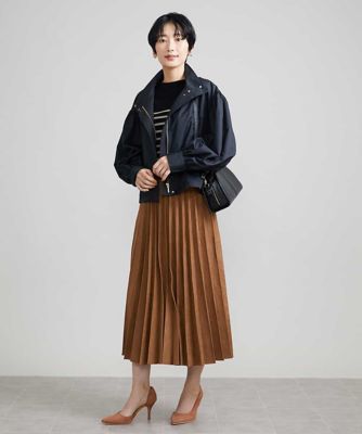 ［ドラマ着用］フェイクスエードプリーツスカート
