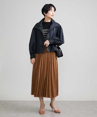 ［ドラマ着用］フェイクスエードプリーツスカート