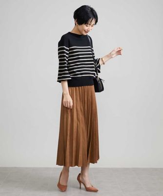 ［ドラマ着用］フェイクスエードプリーツスカート