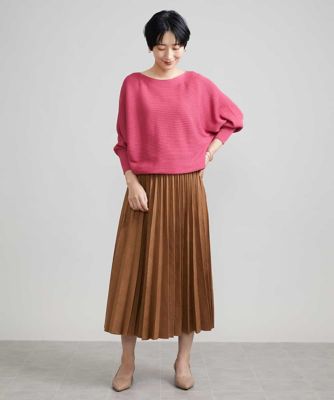 ［ドラマ着用］フェイクスエードプリーツスカート