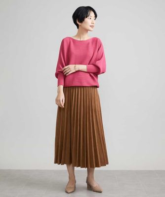 ［ドラマ着用］フェイクスエードプリーツスカート