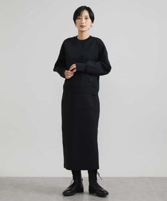 スポンディッシュポリニットタイトスカート（セットアップ対応）