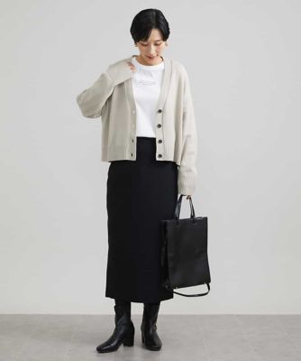 スポンディッシュポリニットタイトスカート（セットアップ対応）