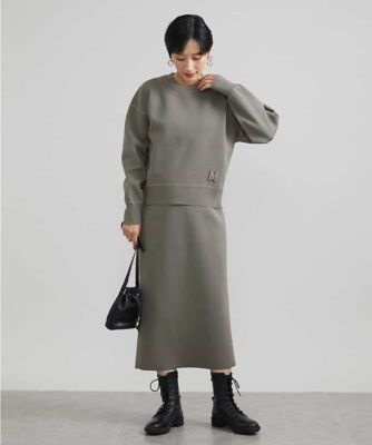 スポンディッシュポリニットタイトスカート（セットアップ対応）