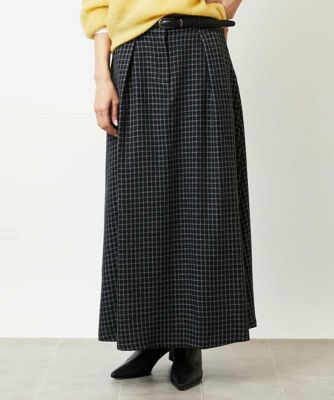 ＜MICHEL KLEIN (Women)＞ミモレ丈チェック柄Ａラインスカート