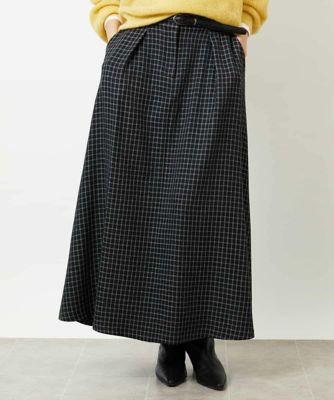ミモレ丈チェック柄Aラインスカート | MICHEL KLEIN (Women