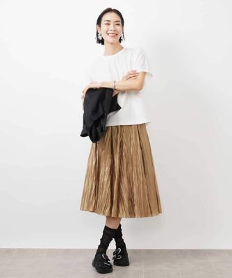 メタリックプリーツスカート