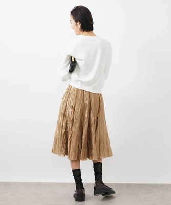 メタリックプリーツスカート