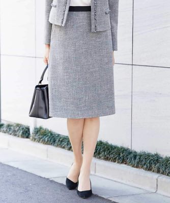 MICHEL KLEIN (Women)/ミッシェルクラン ［セットアップ対応／洗える］ツイードセミタイトスカート