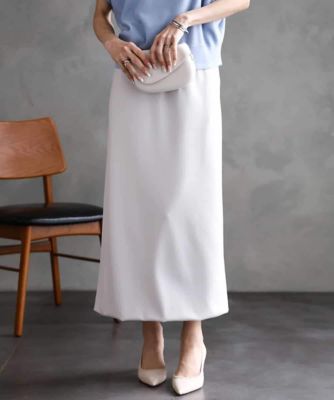 【SALE】MICHEL KLEIN (Women)/ミッシェルクラン ダンボールセミタイトスカート ライトグレー91 ロングスカート【三越伊勢丹/公式】