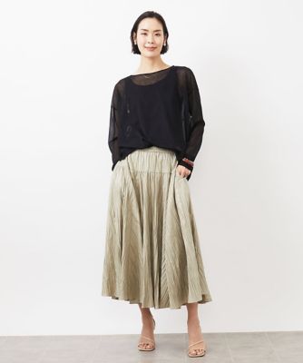 ［セットアップ対応］クラッシュレザーライクフレアスカート