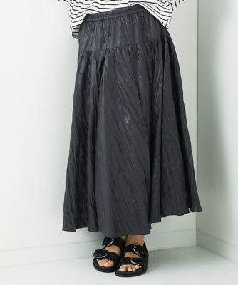 ［セットアップ対応］クラッシュレザーライクフレアスカート