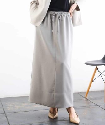 ＜MICHEL KLEIN (Women)＞［リラックスボトム］ダルサテン　Ｉラインスカート