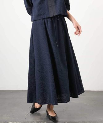 ＜MICHEL KLEIN (Women)＞［セットアップ対応／リラックスボトム］ワッフルギャザースカート