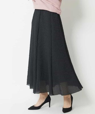 ＜MICHEL KLEIN (Women)＞シアーオーガンジーエンボスフレアスカート