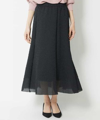 シアーオーガンジーエンボスフレアスカート