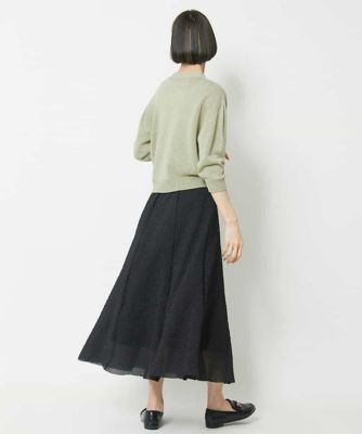シアーオーガンジーエンボスフレアスカート