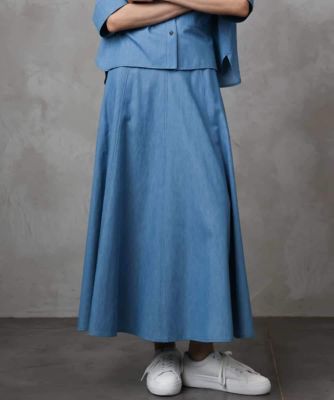 ＜MICHEL KLEIN (Women)＞［セットアップ対応］ライトオンスデニムスカート