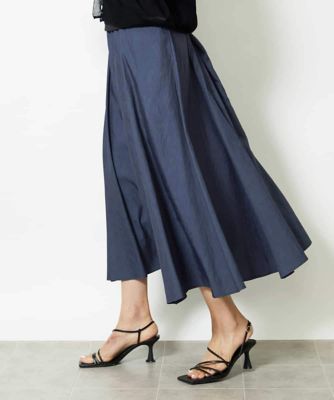【美品】デニムシャンブレーフレアスカート シャンブレーデニムフレアスカート | MICHEL KLEIN (Women