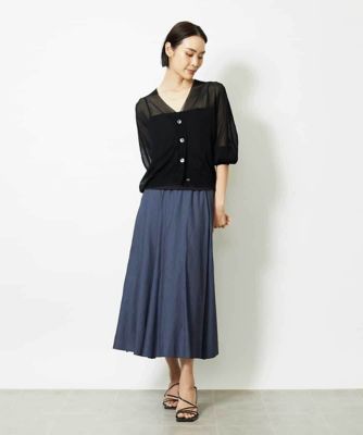 シートーキョー Michelle ネイビー フレアスカート 36 SHE Tokyo シートーキョー ミッシェルスカート 34 ネイビー