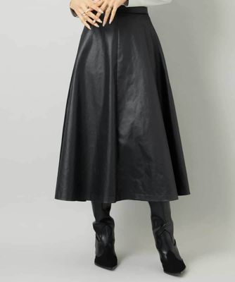 フェイクレザーフレアスカート | MICHEL KLEIN (Women)/ミッシェル