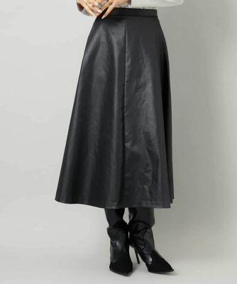 ✨美品✨MICHEL  ミッシェルクラン 羊革レザー 膝丈巻きスカート ✨美品✨MICHEL KLEIN ミッシェルクラン 羊革レザー 膝丈巻き
