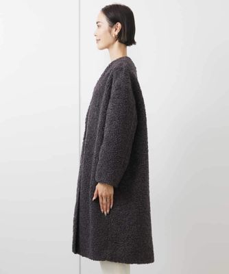 ノーカラーボアコート | MICHEL KLEIN (Women)/ミッシェルクラン