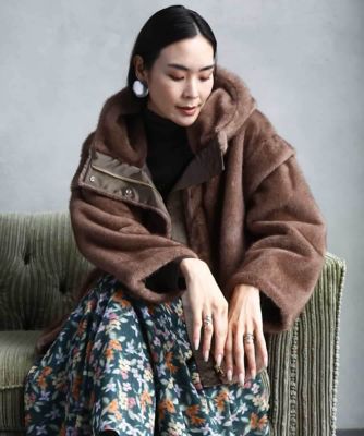 ＜MICHEL KLEIN (Women)＞［２ＷＡＹ］フェイクファーブルゾン