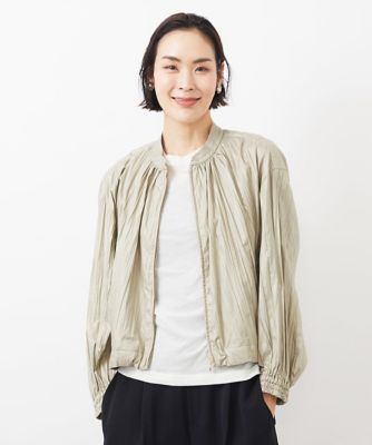 ［セットアップ対応］クラッシュレザーライクノーカラーブルゾン