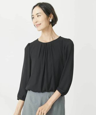 MICHEL KLEIN (Women)/ミッシェルクラン [インナーにおすすめ]プリーツデザインブラウソー