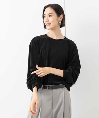 MICHEL KLEIN (Women)/ミッシェルクラン コンパクトベロアパフスリーブカットソー(セットアップ対応)