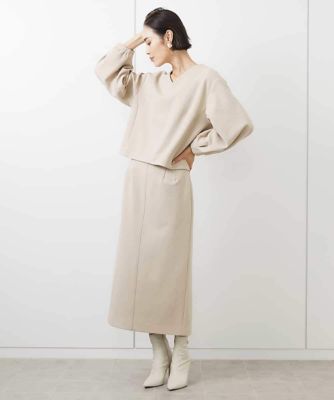 MICHEL  / ミッシェルクラン ツイルジャージーVネックプルオーバー（セットアップ対応） ミッシェルクラン MICHEL KLEIN ツイルジャージーVネックプル