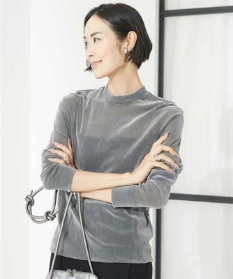 MICHEL KLEIN (Women)/ミッシェルクラン ナイロンチュールフロッキーカットソー
