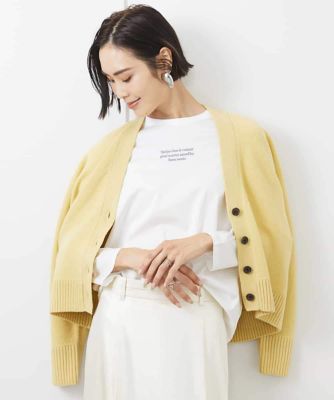 MICHEL KLEIN (Women)/ミッシェルクラン ロングスリーブロゴTシャツ