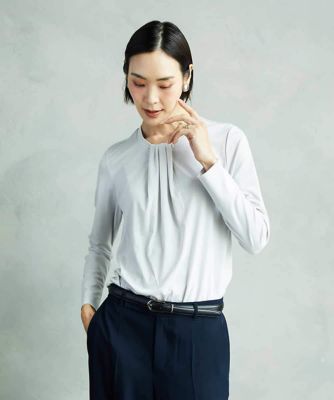 ＜MICHEL KLEIN (Women)＞ボウタイ風ブラウソー