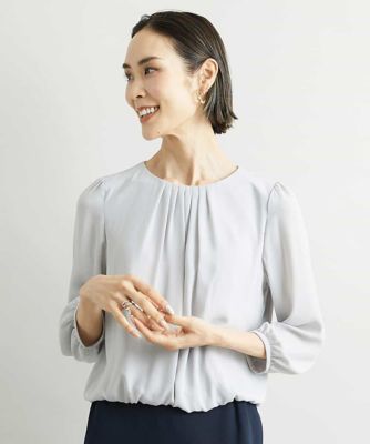 ＜MICHEL KLEIN (Women)＞［インナーにおすすめ］プリーツデザインブラウソー