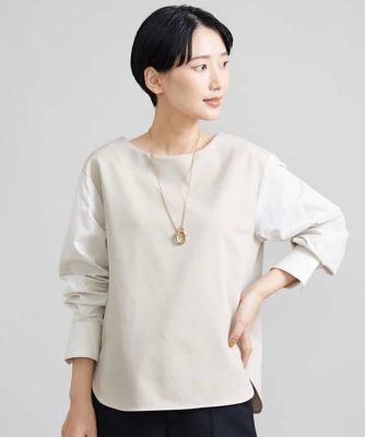 ＜MICHEL KLEIN (Women)＞シャツ切り替えポンチカットソー