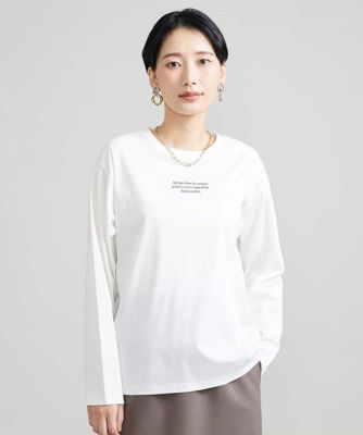 ＜MICHEL KLEIN (Women)＞ロングスリーブロゴＴシャツ