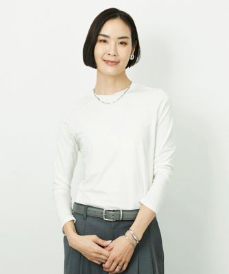 【NEW】ミッシェルクラン（MICHEL ）/［レイヤードに最適］シアークルーネックPO レイヤードに最適］シアークルーネックPO | MICHEL KLEIN (Women