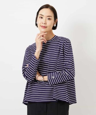 ボーダーバックフレアカットソー | MICHEL KLEIN (Women)/ミッシェル