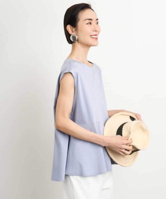 ［ＷＥＢ限定／接触冷感］フレンチスリーブペプラムカットソー