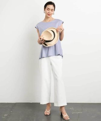 ［ＷＥＢ限定／接触冷感］フレンチスリーブペプラムカットソー