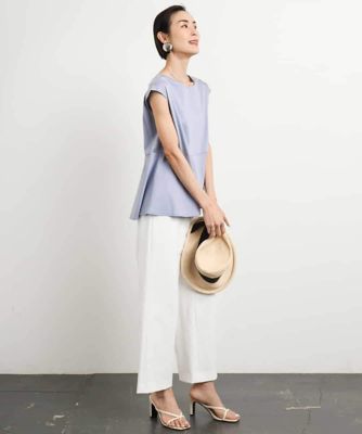 ［ＷＥＢ限定／接触冷感］フレンチスリーブペプラムカットソー