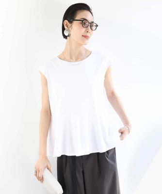 ［ＷＥＢ限定／接触冷感］フレンチスリーブペプラムカットソー