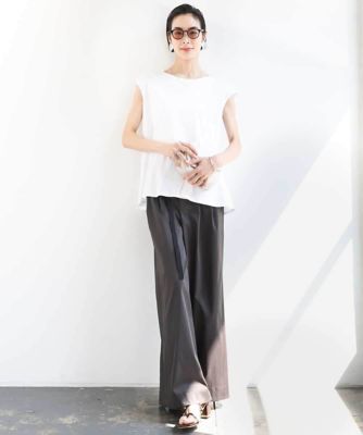 ［ＷＥＢ限定／接触冷感］フレンチスリーブペプラムカットソー