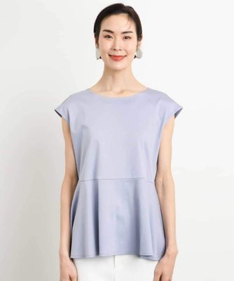 ［ＷＥＢ限定／接触冷感］フレンチスリーブペプラムカットソー
